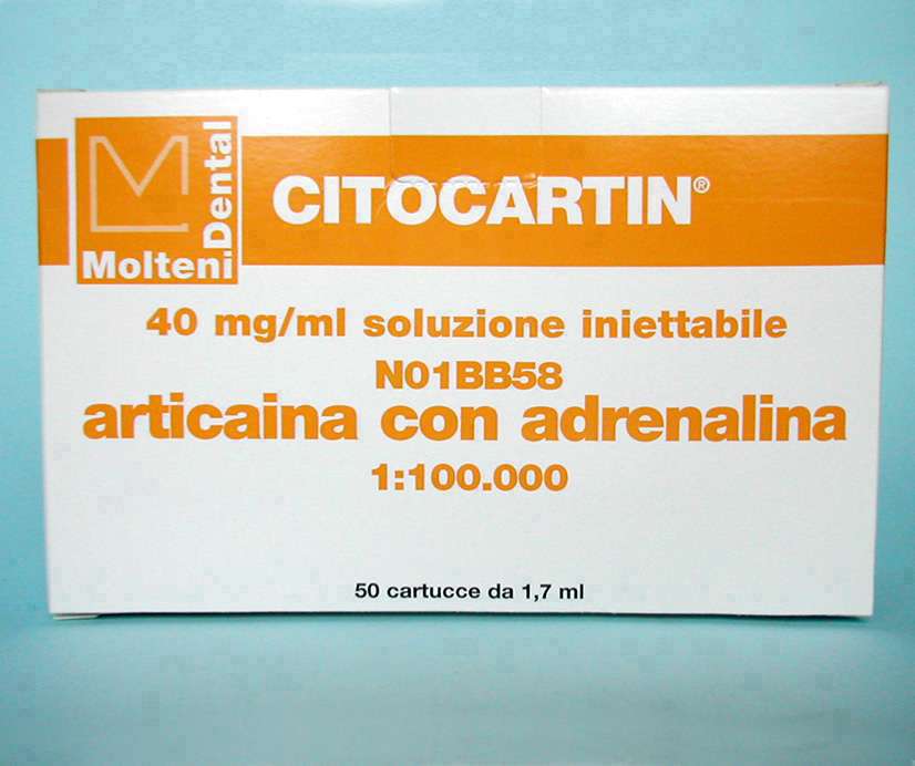 CITOCARTIN - ARTICAINA CON ADRENALINA 40mg/ml 1:100000 AIC 030690010  50x1,7ml