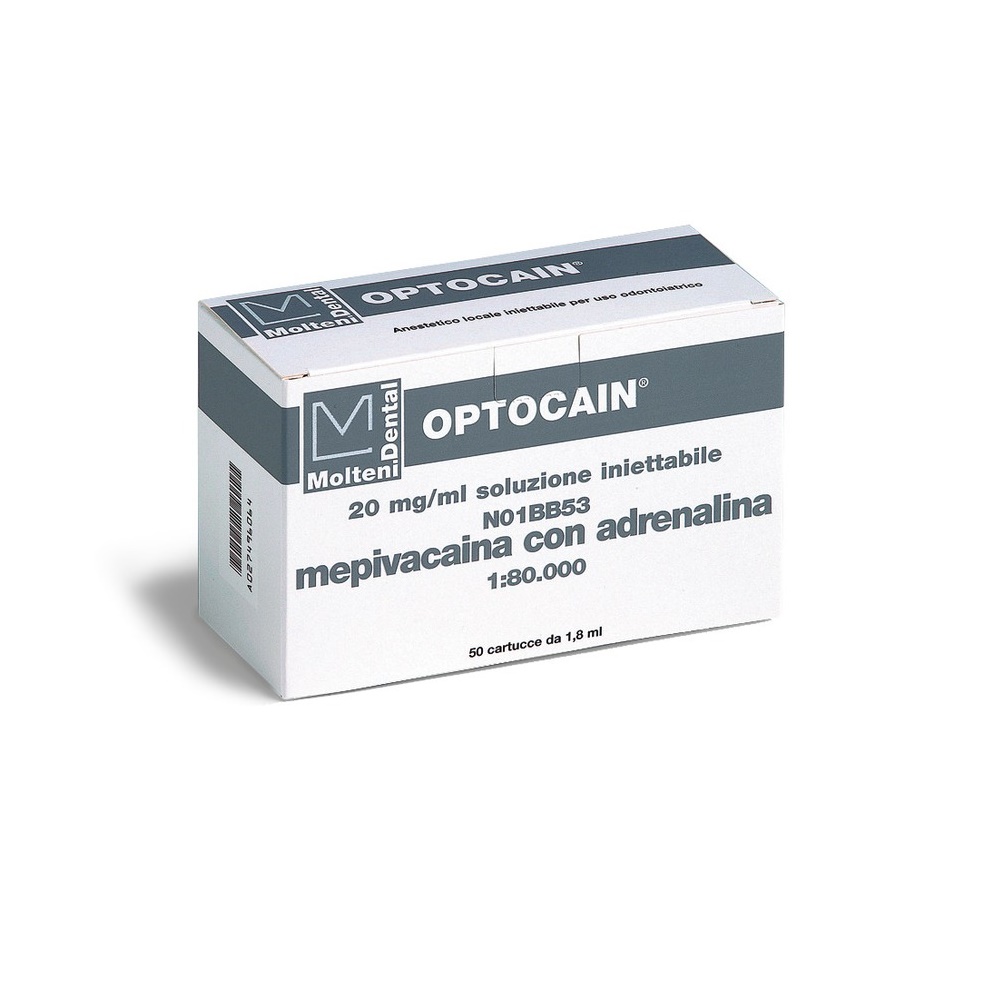 OPTOCAIN - MEPIVACAINA C/ADRENALINA 1:80000 20mg AIC 027496064  50x1,8ml